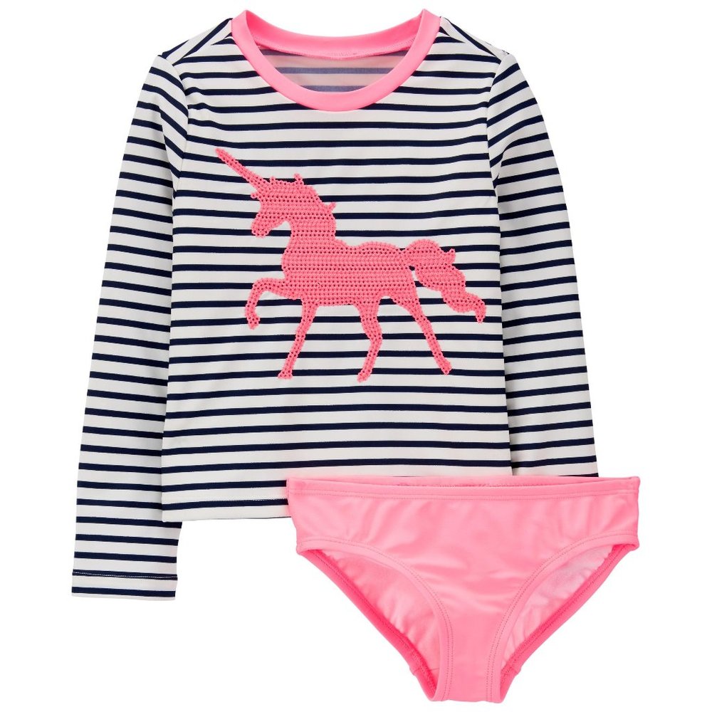 OshKosh Striped Unicorn Rashguard